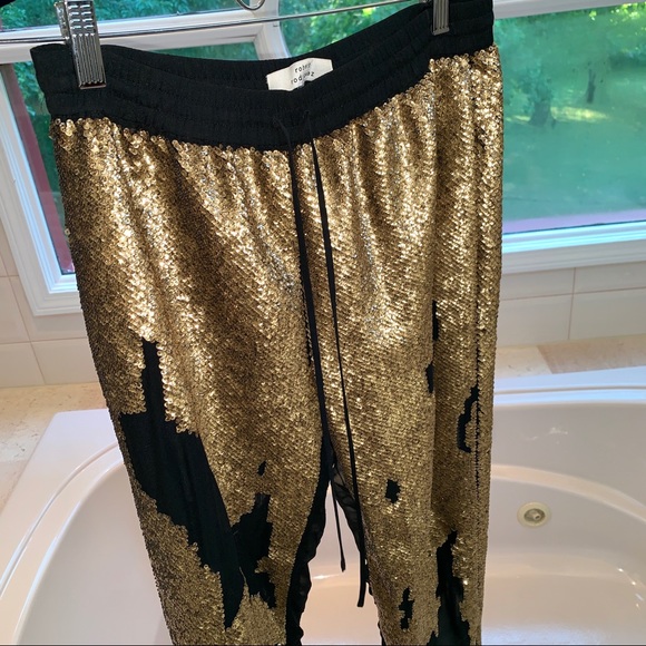 Robert Rodriguez Gold Sequined Track Pants - Picture 12 of 16